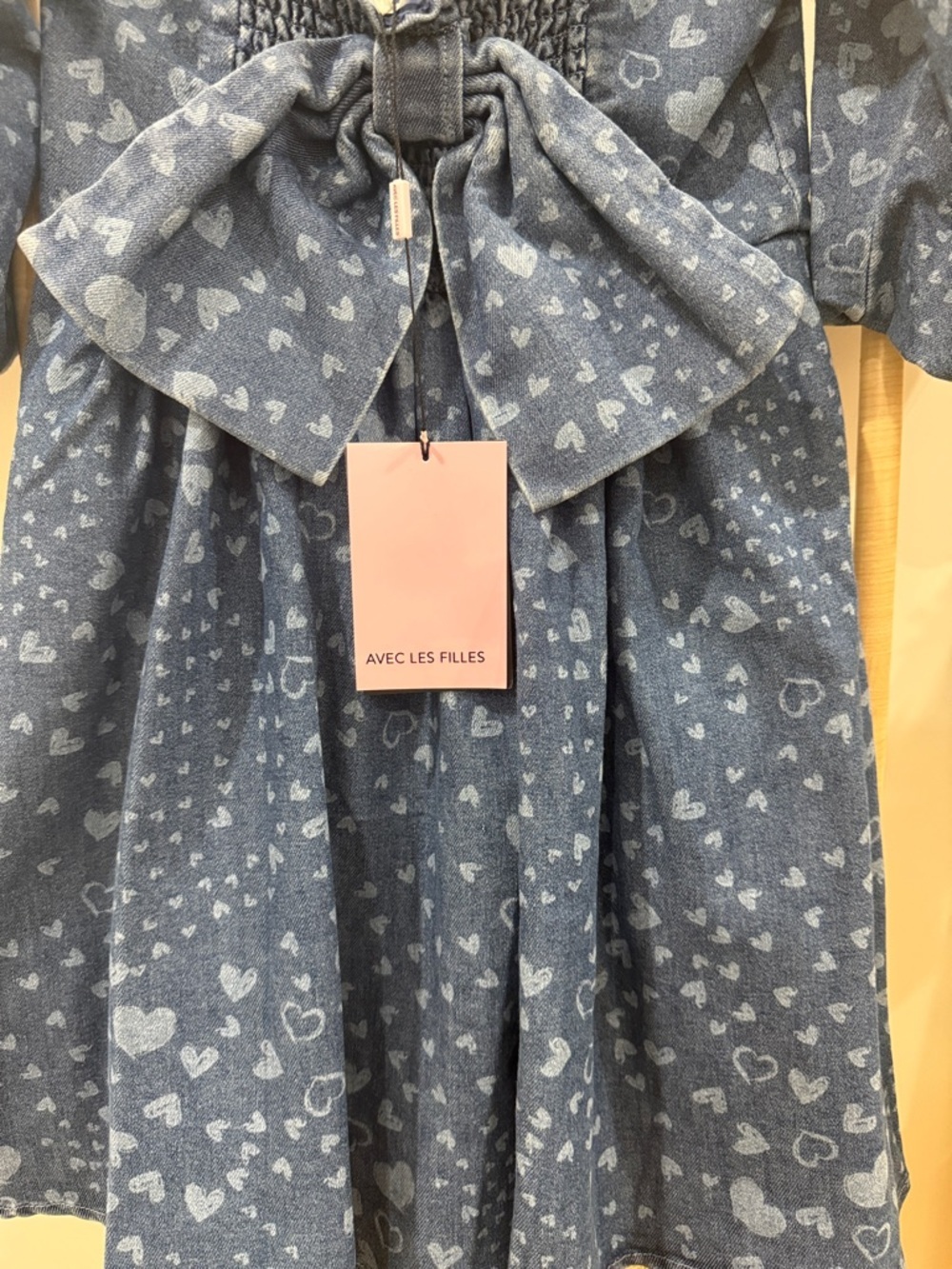 Avec Les Filles Women’s Denim Hearts Dress - Picture 6 of 8
